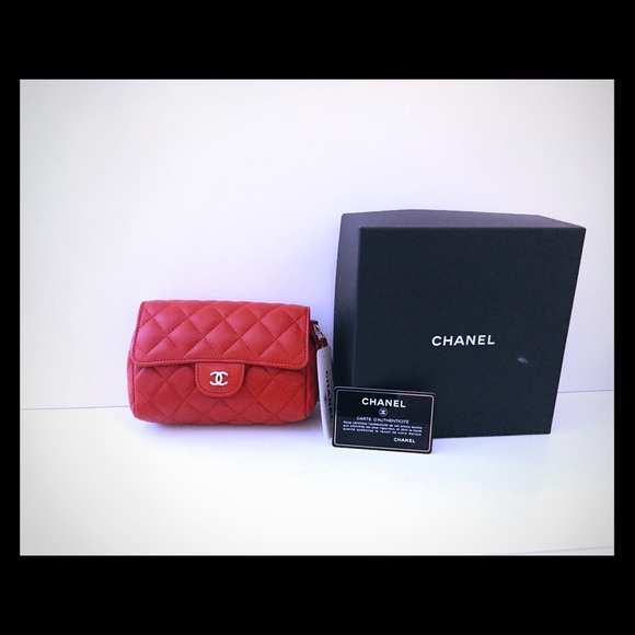 CHANEL Handbags - New Authentic Chanel Clutch Bag Red Flap cosmetic